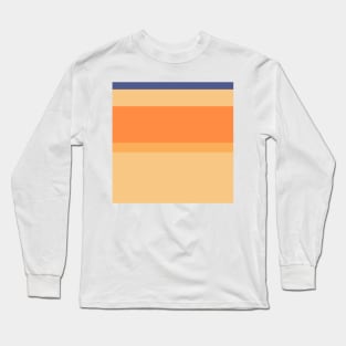 A smart composition of Twilight, White, Sandy, Pale Orange and Royal Orange stripes. Long Sleeve T-Shirt